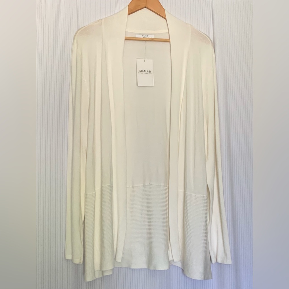 SUNG by Alfred Sung - Off White Open Front Cardigan - (see measurements for fit)